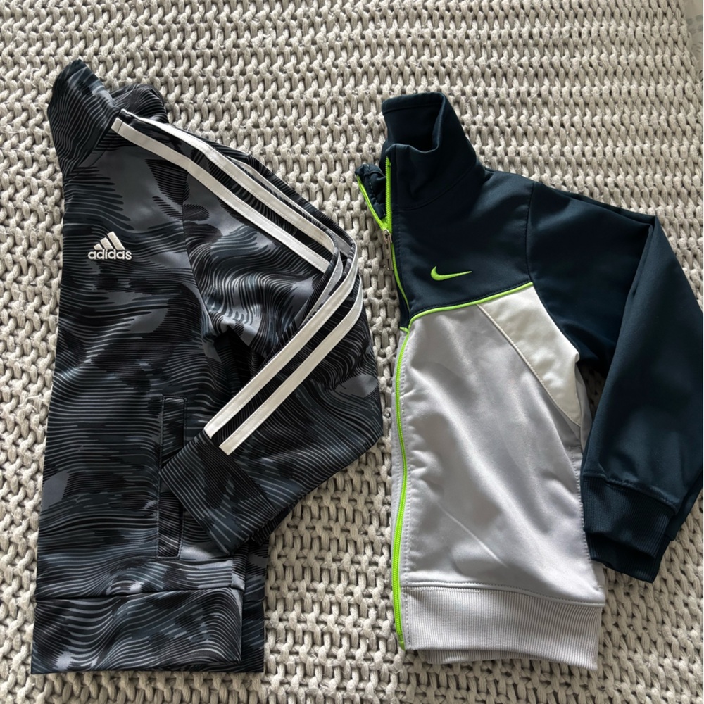 Adidas Black and Nike Gray Track Jacket